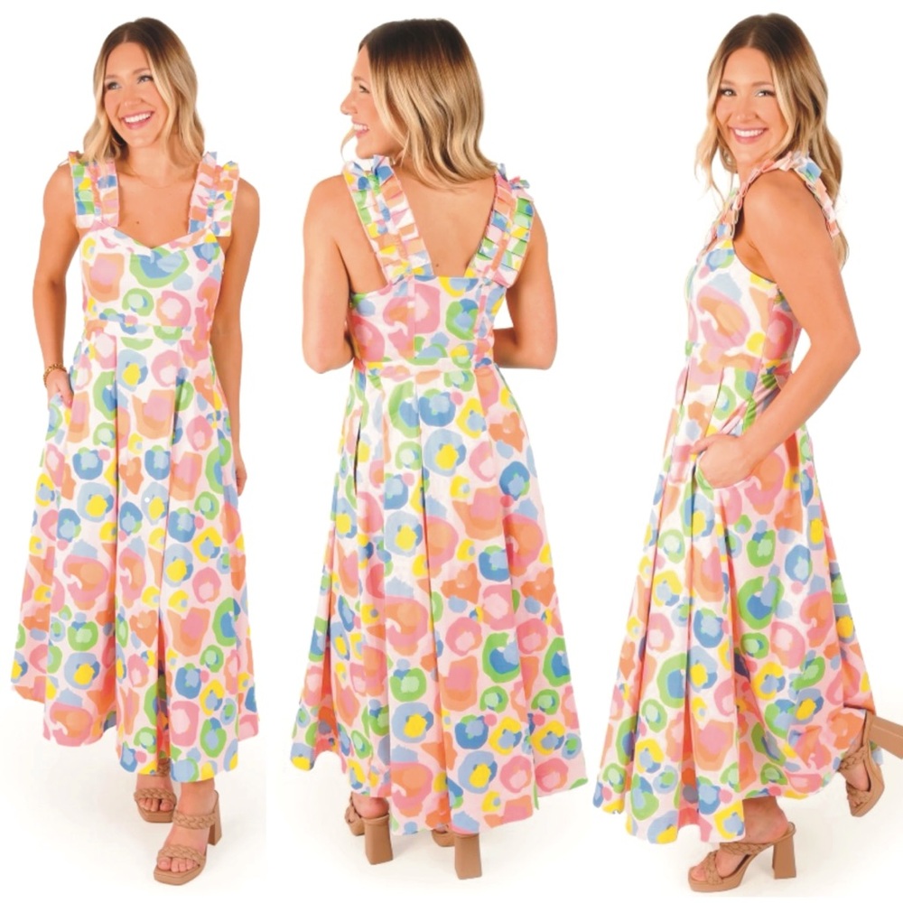 Emily McCarthy Candy Cheetah Empire Maxi Dress